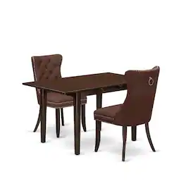 East West Furniture - 3 Piece Dining Table Set - Red