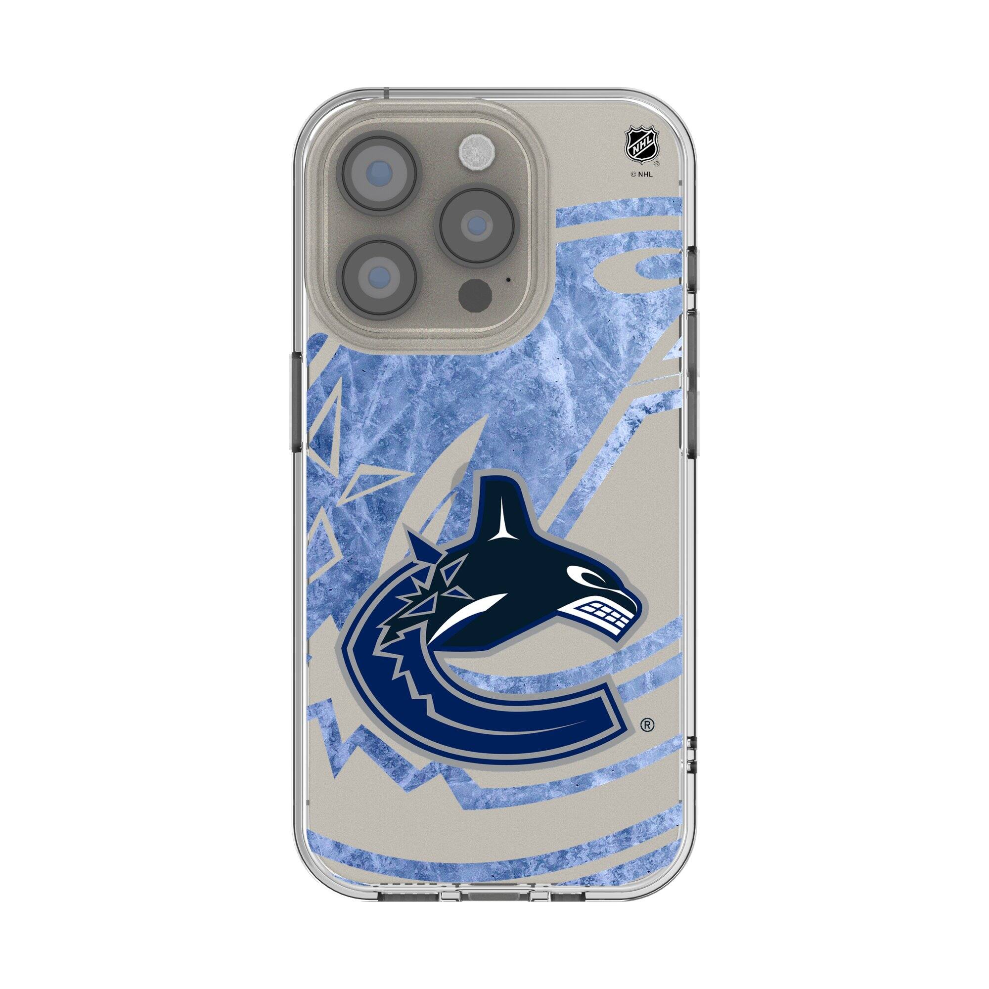 Front. Keyscaper - Vancouver Canucks iPhone Clear Ice Case - 16 Pro Max - Multicolor.