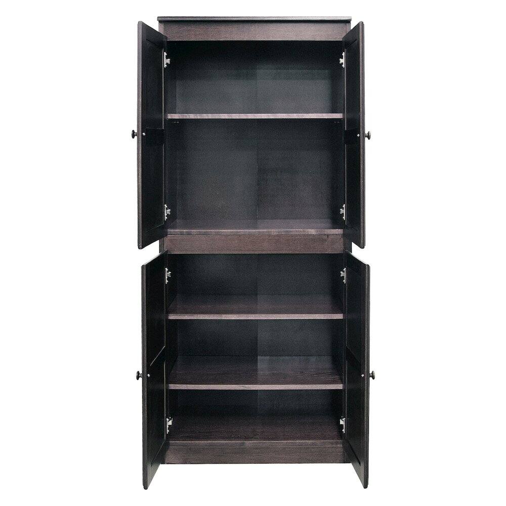 Left. Concepts in Wood - Multi use Storage Cabinet 5 Shelves Espresso Finish - Brown.