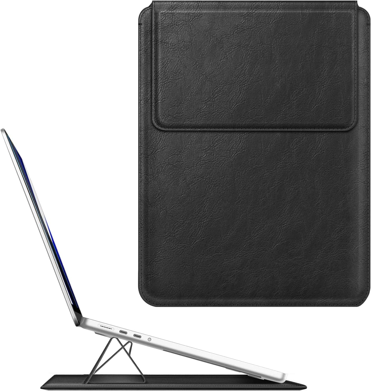 Fintie - Sleeve Case for MacBook Neo 13 inch, MacBook Air 13.6/13.3 inch, MacBook Pro 13 inch, Slim Bag Cover with Stand - Black