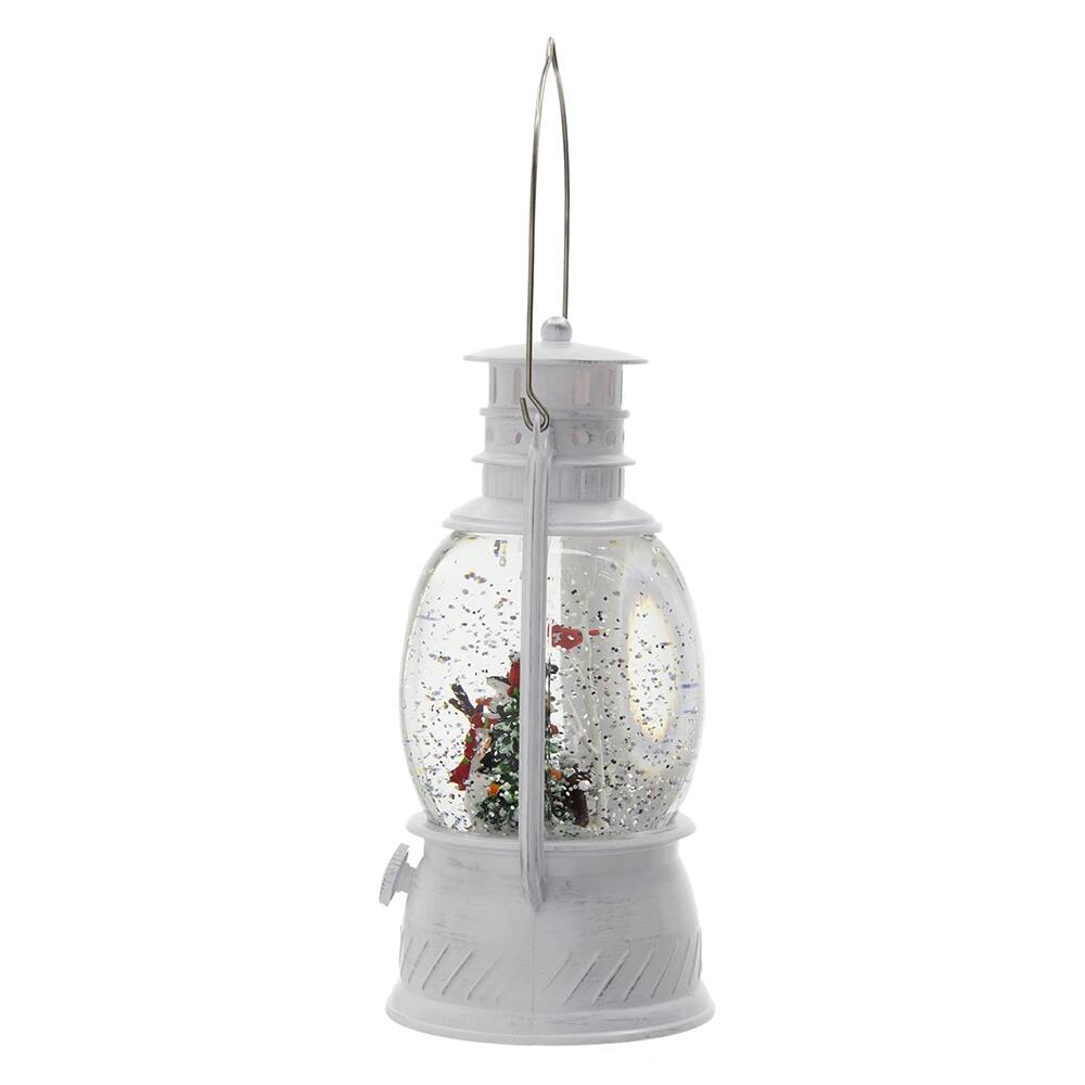 Back. Dexmalle - Dexmalle-Christmas Plastic/Resin Lantern With Snowman & Tree Led/Water Spinning/6 Hours Timer-White - White.