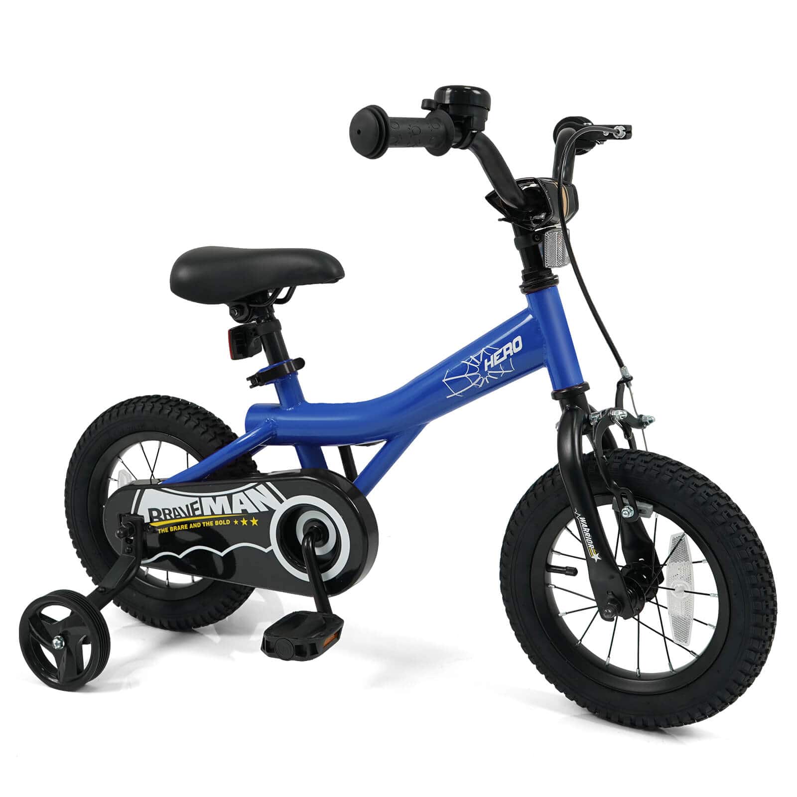 Costway - Kids Bike, 12 Inch Bicycle for Children with Removable Training Wheels, Dual Brakes - Blue