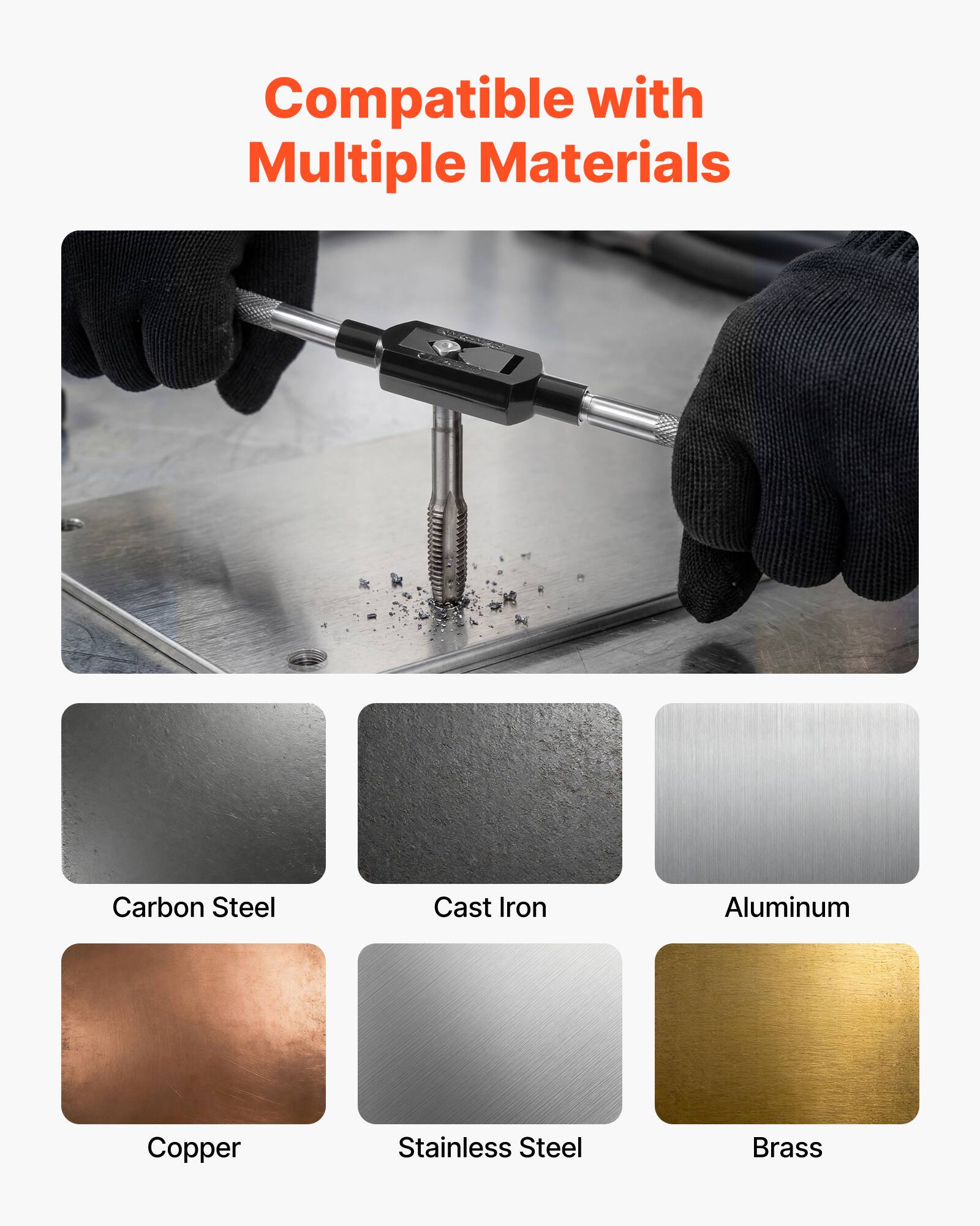 Compatible with Multiple Materials

- Carbon Steel
- Cast Iron
- Aluminum
- Copper
- Stainless Steel
- Brass