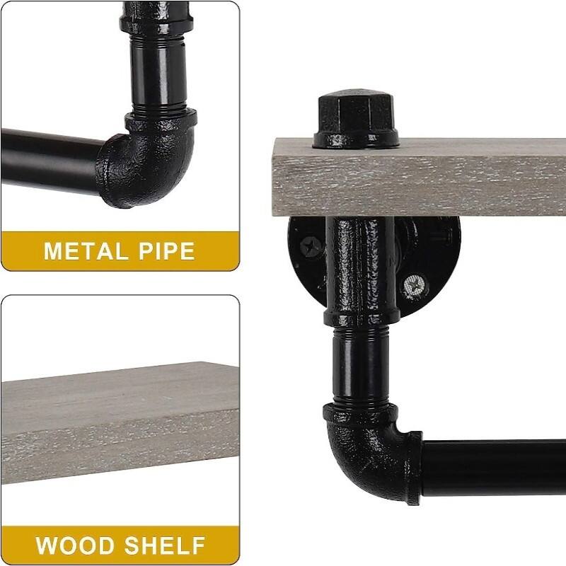 METAL PIPE  
WOOD SHELF