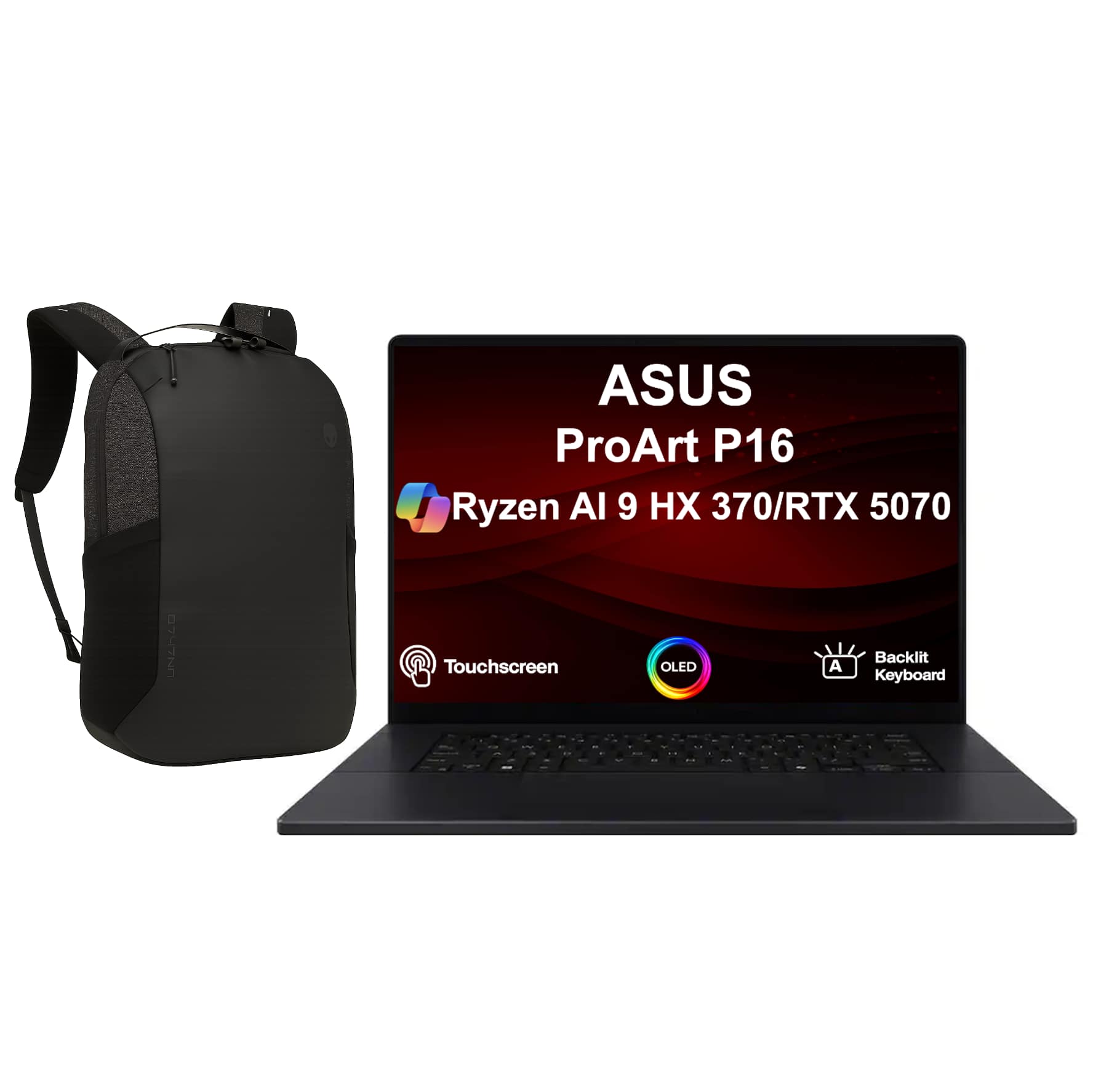 ASUS - ProArt P16 Laptop 16.0 2.8K Display (Ryzen AI 9 HX 370, 32GB, 2TB SSD, Win 11 Pro) w/17in Backpack - Nano Black