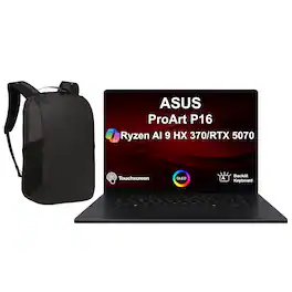 ASUS - ProArt P16 Laptop 16.0 2.8K Display (Ryzen AI 9 HX 370, 32GB, 2TB SSD, Win 11 Pro) w/17in Backpack - Nano Black