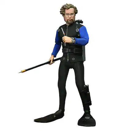 Front. NECA - Jaws Matt Hooper (Shark Cage) 8 Inch Clothed Action Figure.