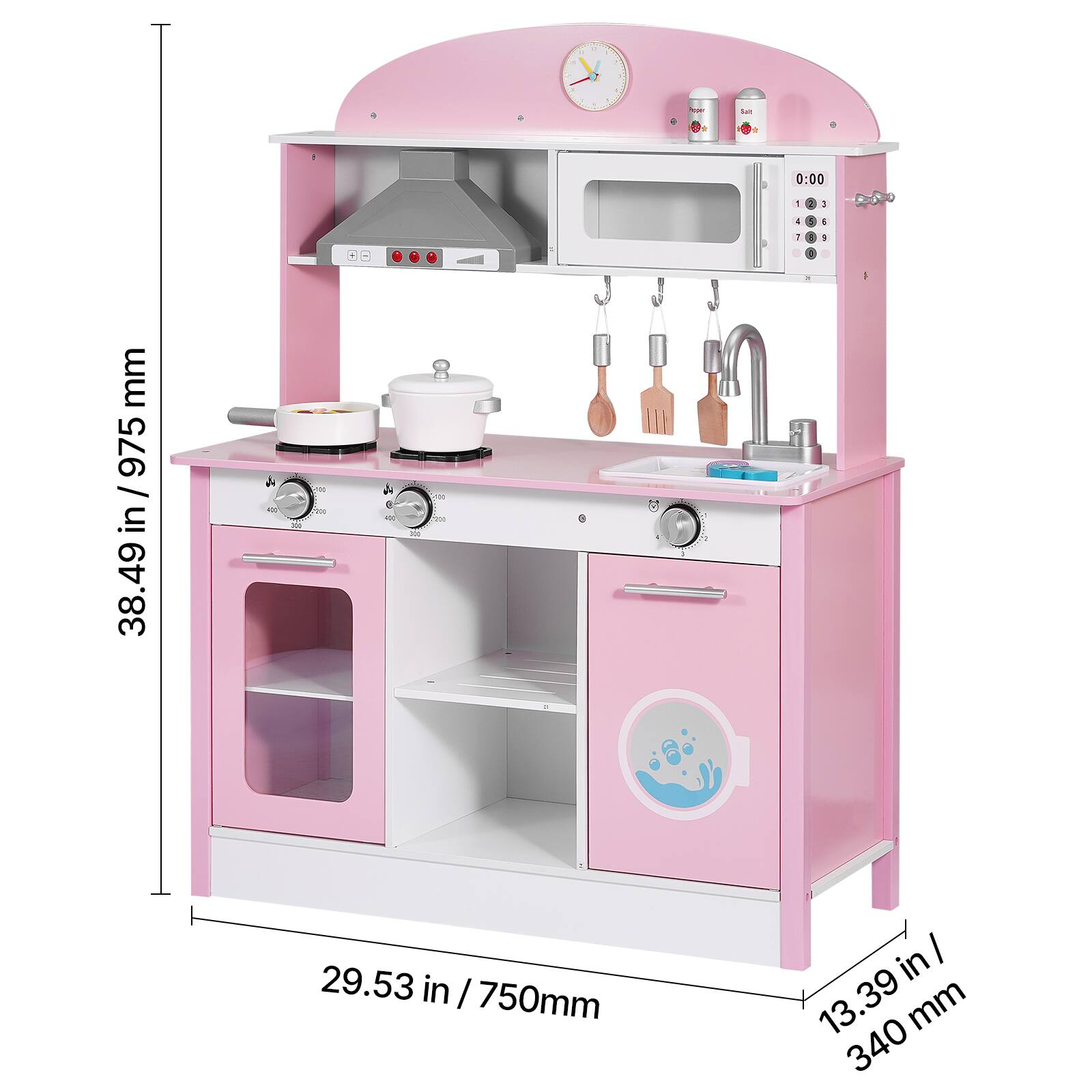 - Height: 38.49 in / 975 mm
- Width: 29.53 in / 750 mm
- Depth: 13.39 in / 340 mm
