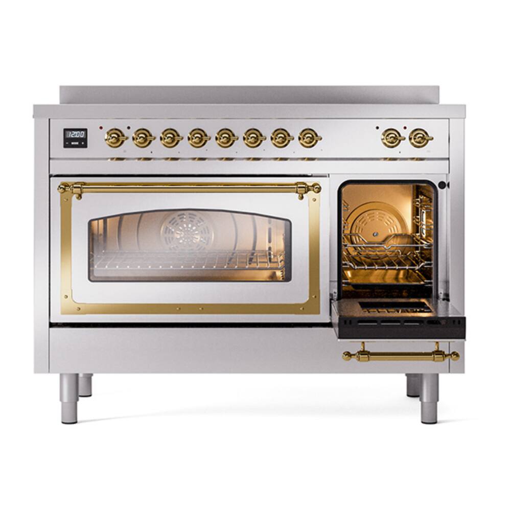 Alt View 4. ILVE - ILVE Nostalgie II 48 inch Induction Range with 6 Induction Elements (Stainless Steel) - Stainless Steel.