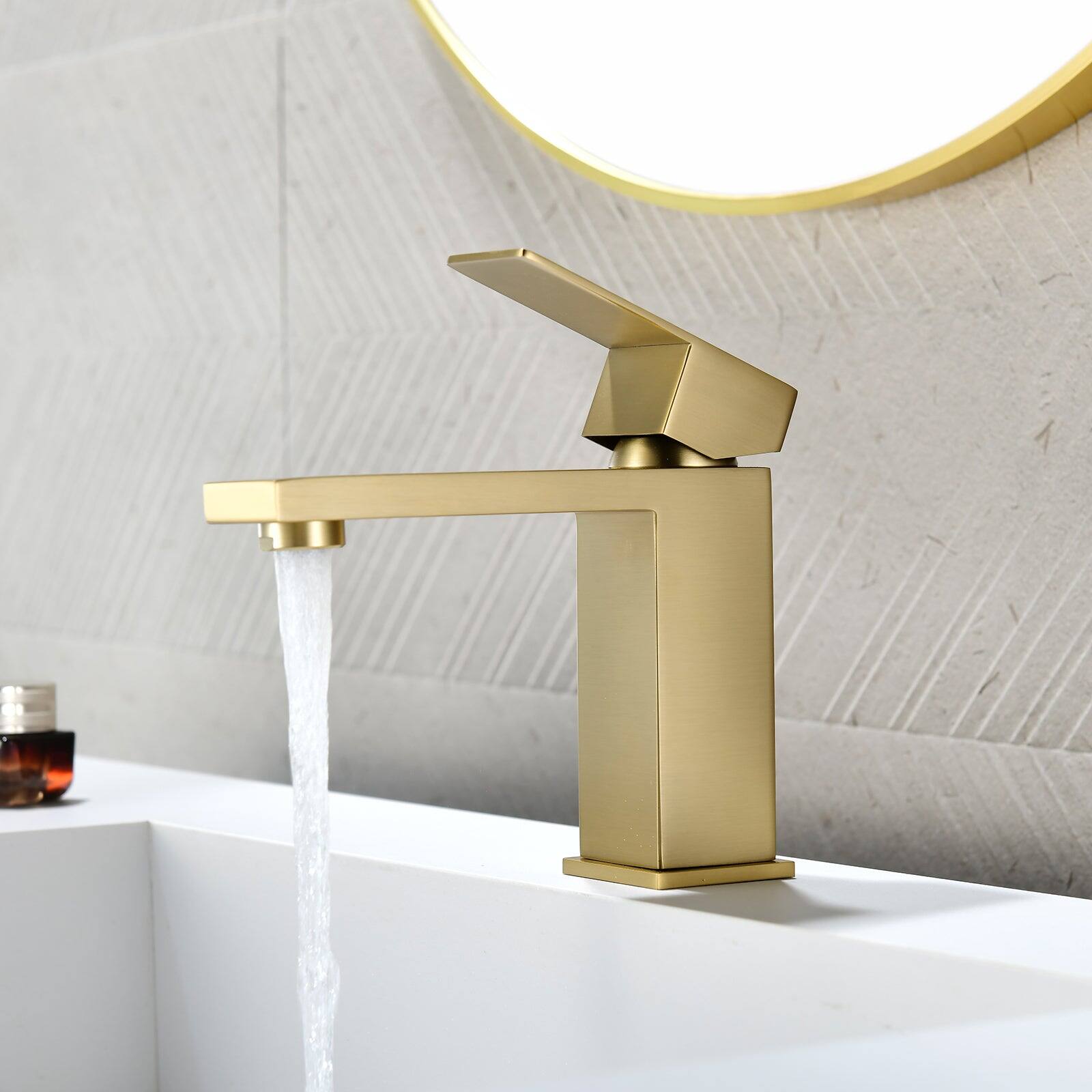 Alt View 2. Boyel Living - Brushed Gold Faucet SUS304 Aerator Spout cUPC Cartridge 60cm Supply Line Pop Up Drain - Brushed Gold.