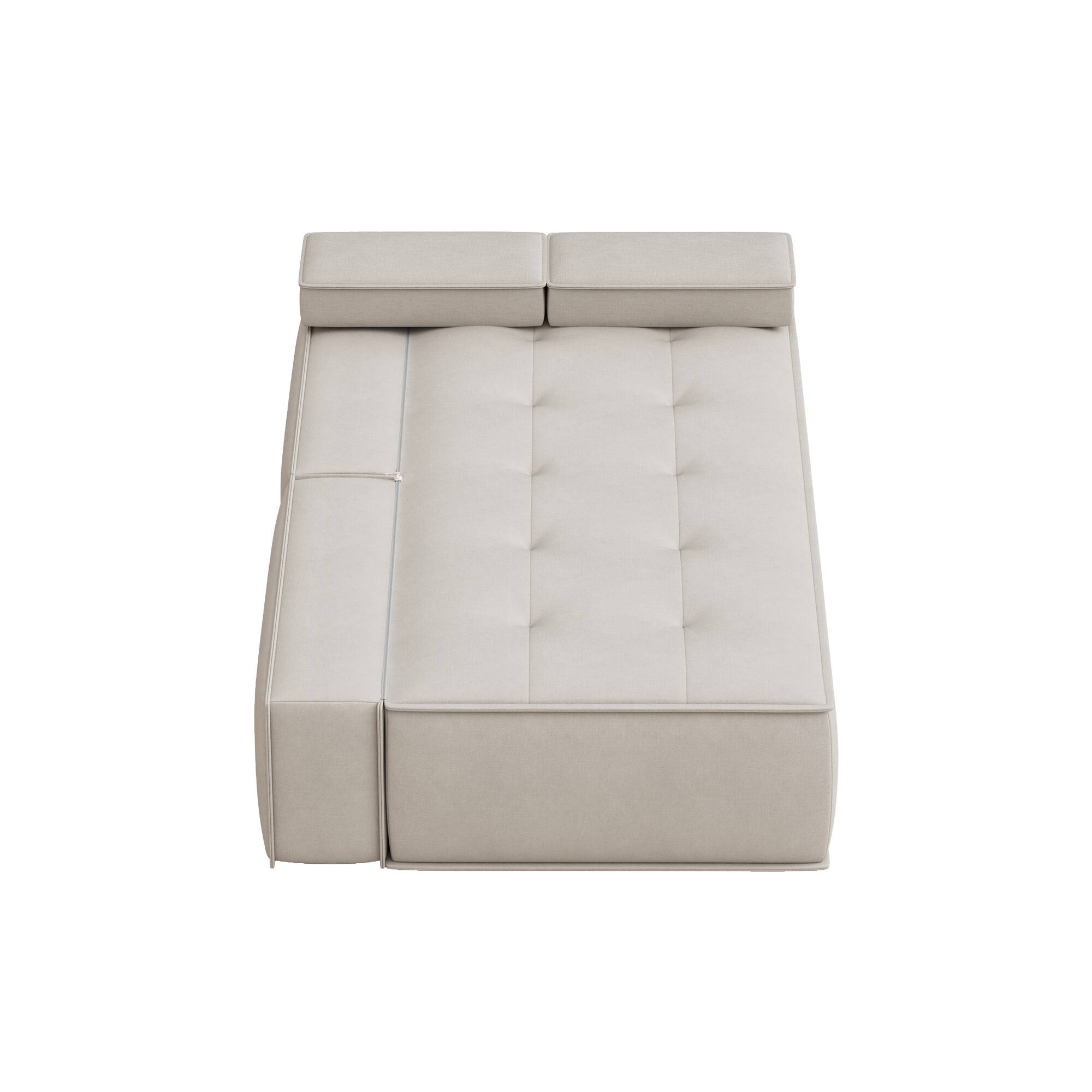 Alt View 7. luck idea - 79" Multi-Functional Fabric Sleeper Sofa, Convertible Couch Bed with Supportive Foam Cushion for Apartment & Studio - White.