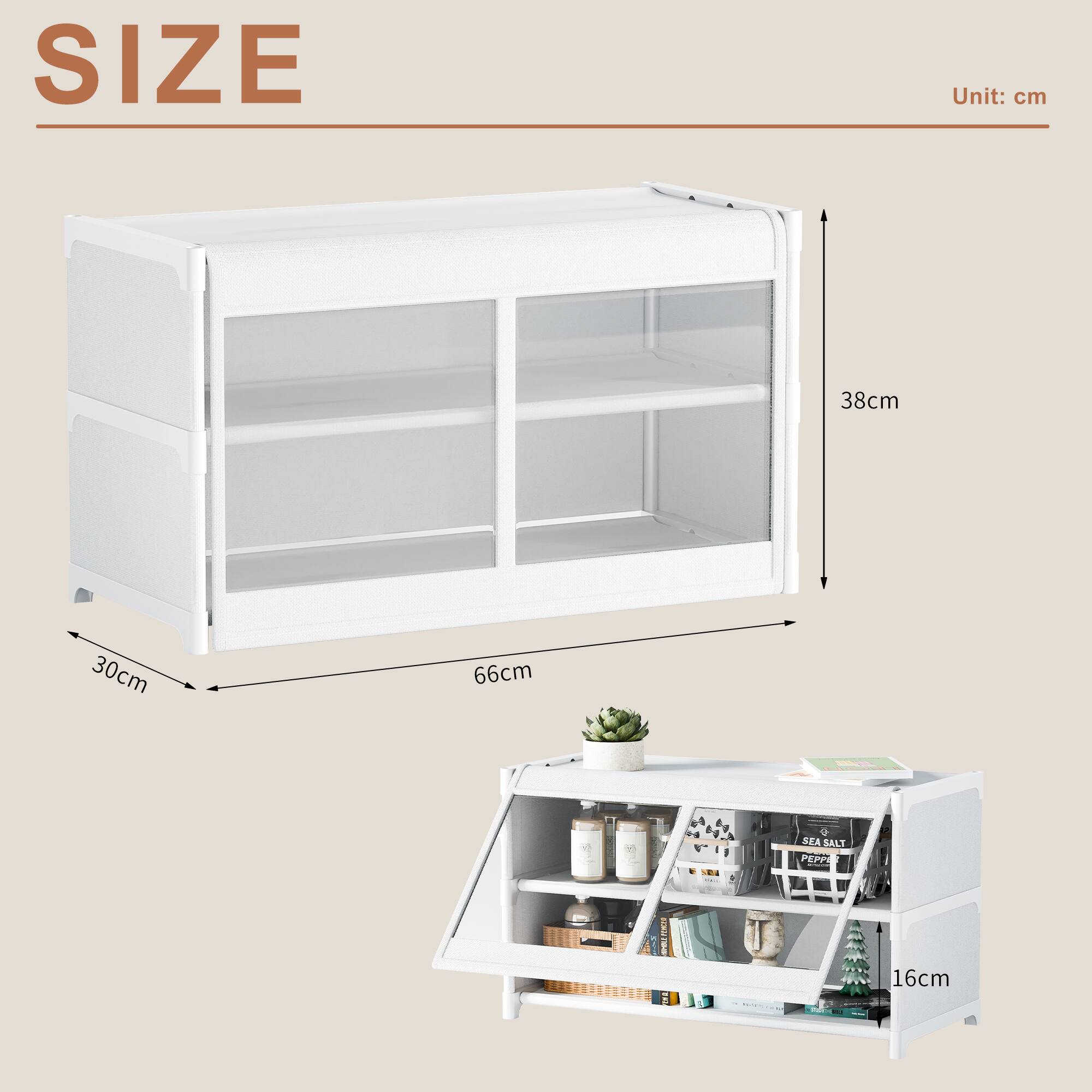 SIZE  
Unit: cm  

- Width: 30cm  
- Depth: 66cm  
- Height: 38cm  
- Shelf Depth: 16cm