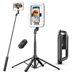 Front. Mybat Pro - MyBat Pro Selfie Stick and Tripod - Aluminum Alloy Stand with LED Light.
