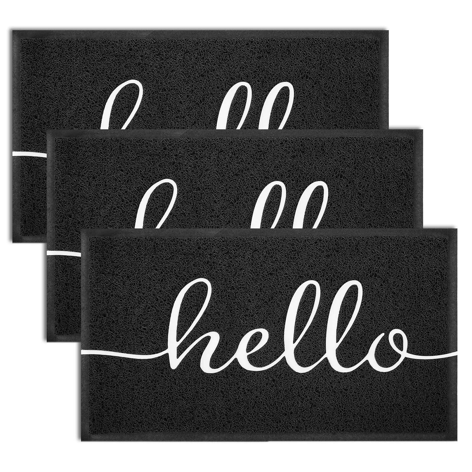 Front. Paradigms Interiors - Funny Welcome Mats Front Door Mat For Outside Entry Doormat Outdoorindoor Entrance Rugs Entryway Indoor Outdoor Home Por - 3pack Hello-1'6" x 2'6" (Rectangular).