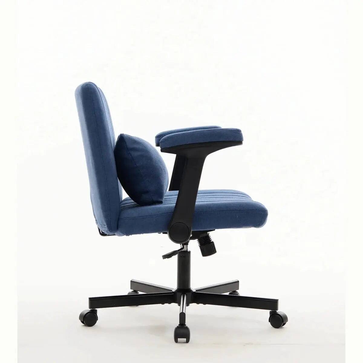 Alt View 7. blue - Velvet Memory Foam Office Chair with Armrests - Blue.