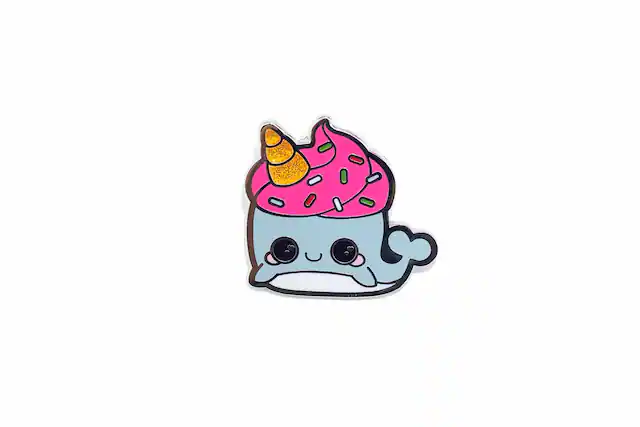 Front. Seven20 - Glitter Galaxy Neddie Narwhal Soft Enamel Collector's Pin - Multi-Colored.