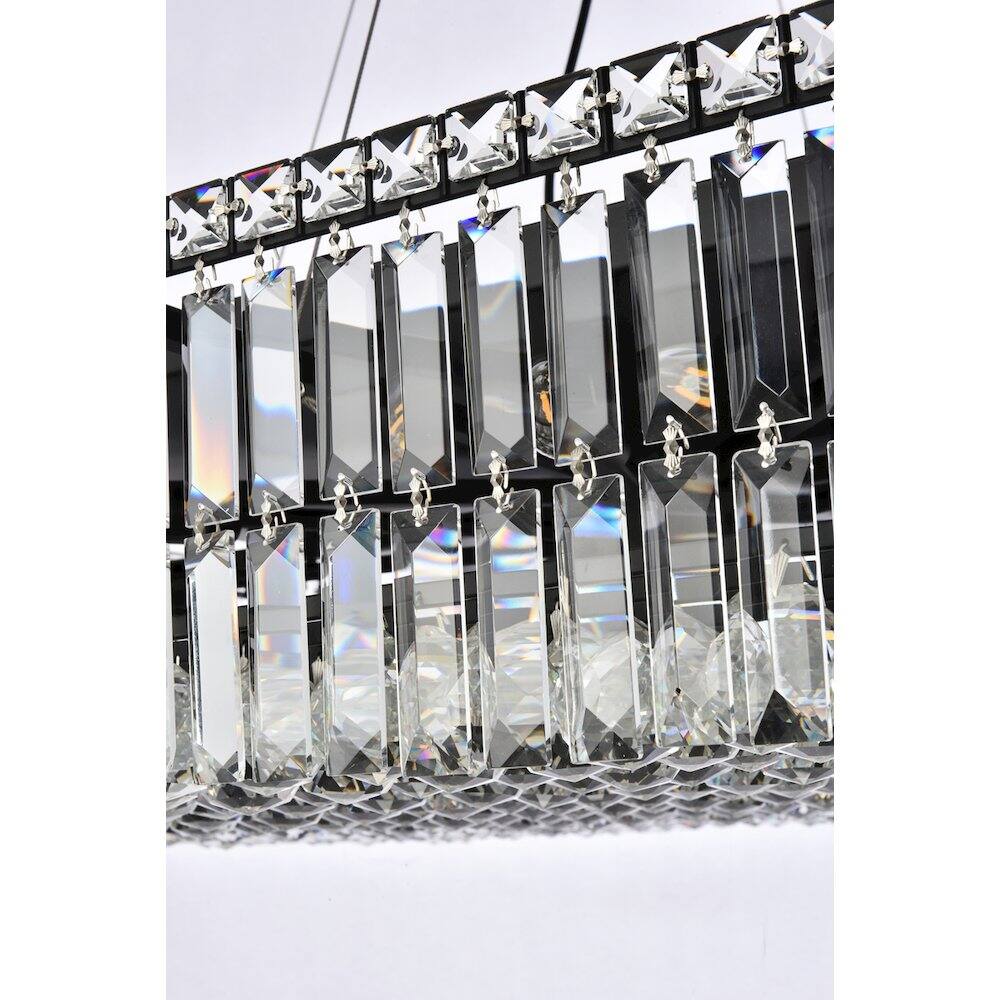 Left. Elegant Lighting - Maxime 20 Inch Black Chandelier - Black And Clear.