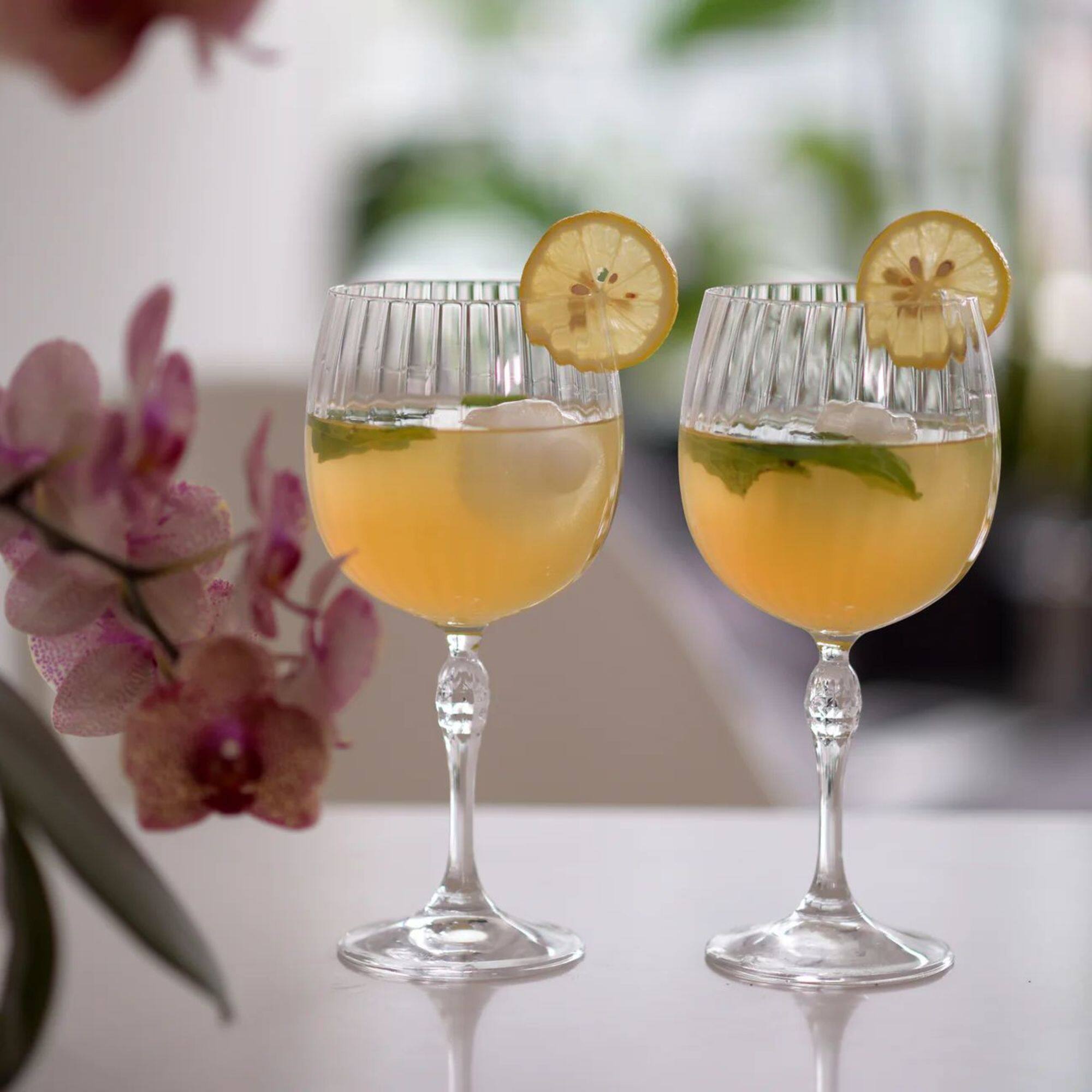 Alt View 6. Bormioli Rocco - Bormioli Rocco Gin Tonic Cocktail Glasses Set of 4, 25.25 oz, Art Deco Teardrop - Clear.