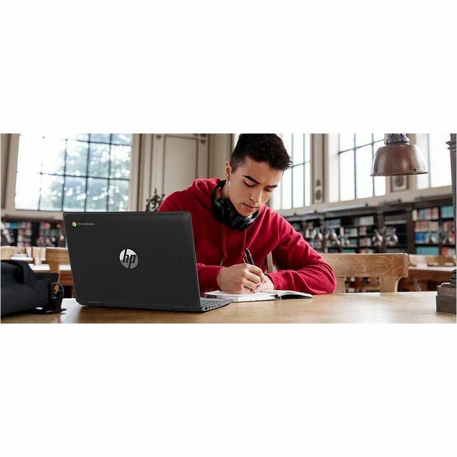 Alt View 5. HP - HP Fortis Flip G1m 11.6" Touchscreen Convertible 2 in 1 Chromebook - HD - Octa-core (ARM Cortex A76 + Cortex A55) - 32 - Black.