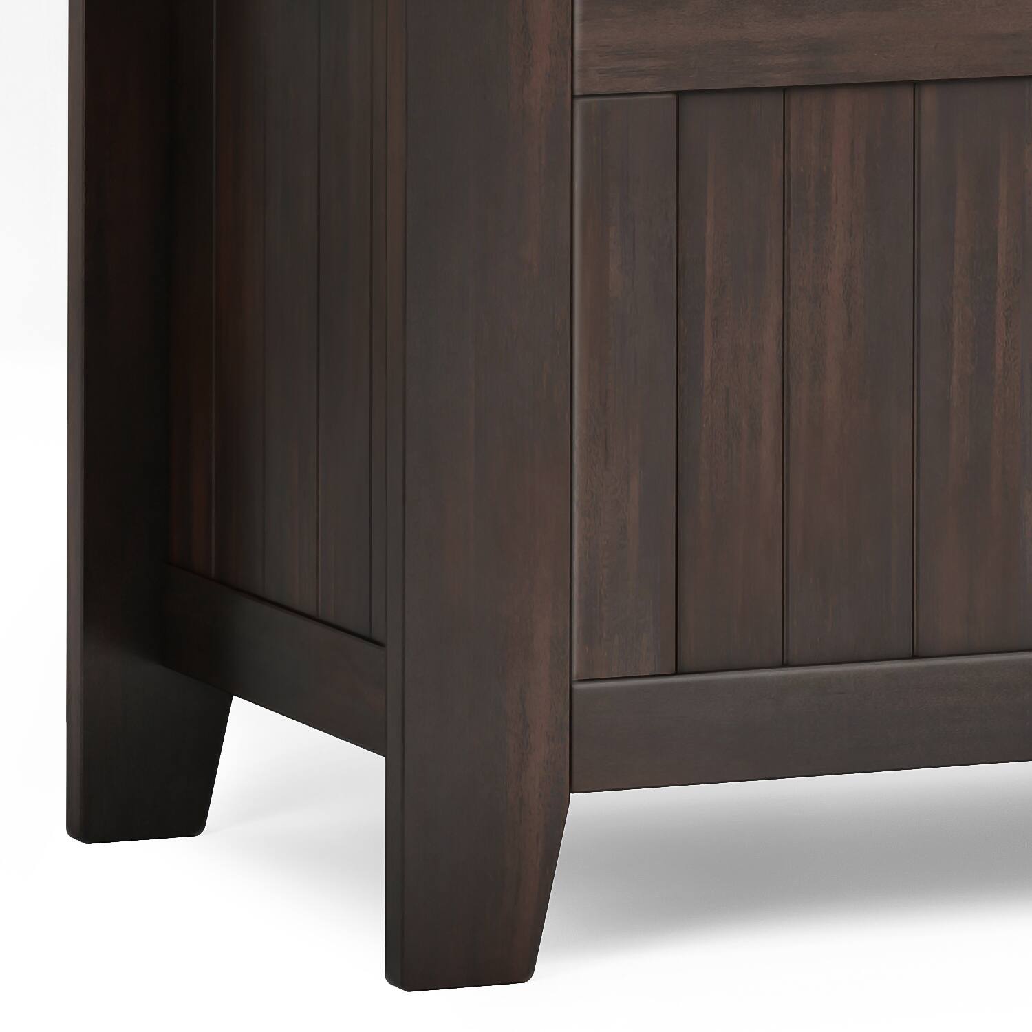 Alt View 8. Simpli Home - Acadian Solid Wood 36 inch Wide Small Storage Bench and 36 inch Wide Storage Cabinet in Brunette Brown - Brunette Brown.