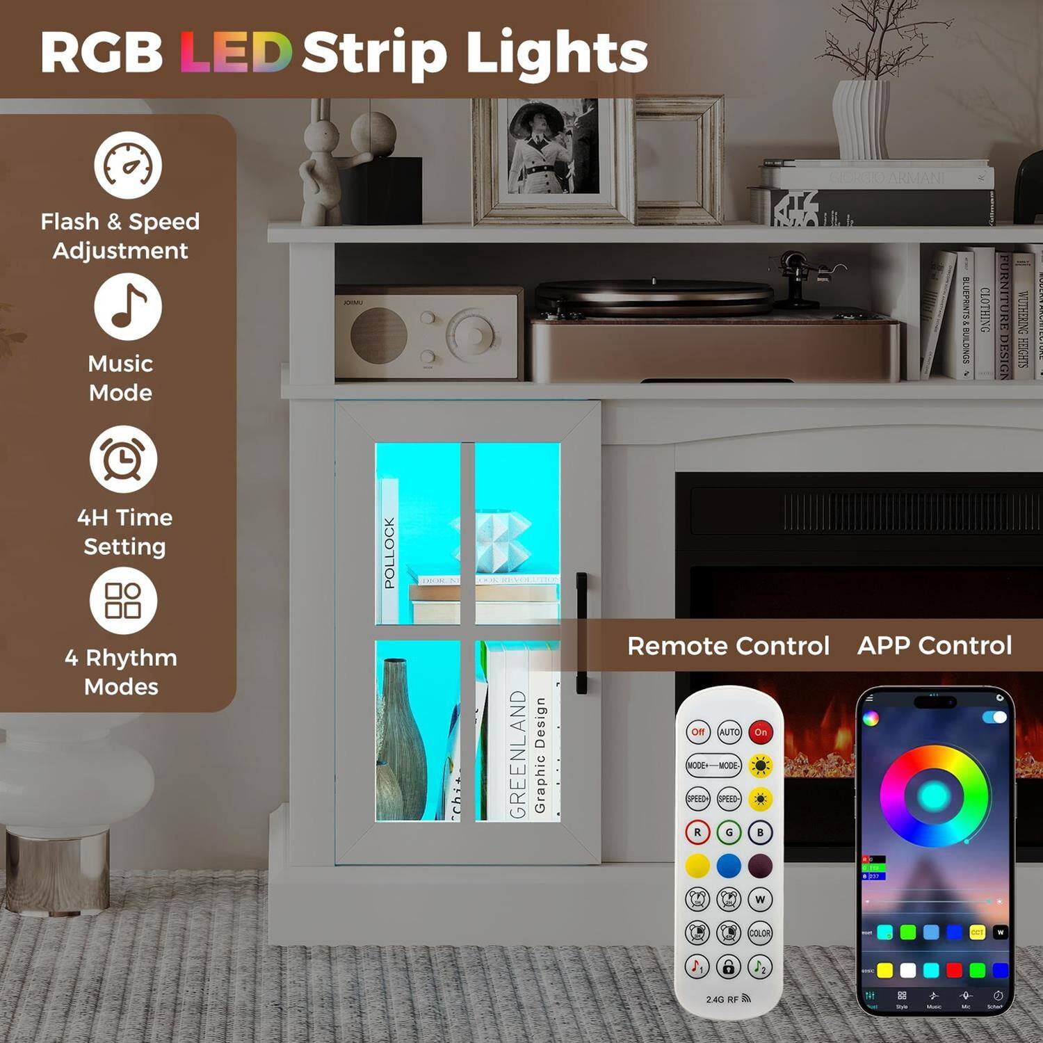 RGB LED Strip Lights

- Flash & Speed Adjustment
- Music Mode
- 4H Time Setting
- 4 Rhythm Modes

Remote Control | APP Control

2.4G RF

GREENLAND Graphic Design

ARMANI
FURNITURE
CLOTHING
BUILDINGS
DESIGN
SIROCH
CA