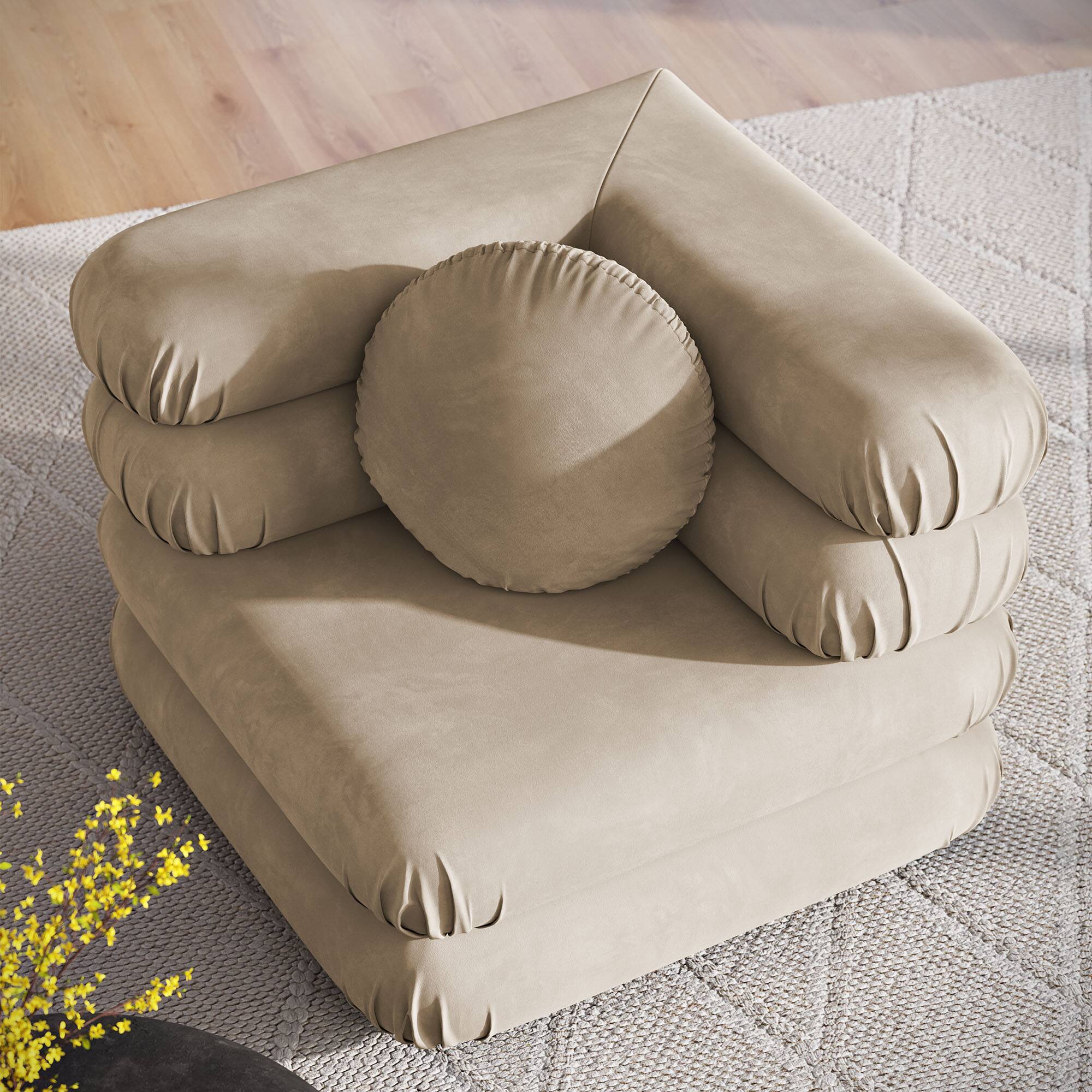 Alt View 6. Modway - Jubilee Modular Performance Velvet Corner Chair by Modway - Taupe.