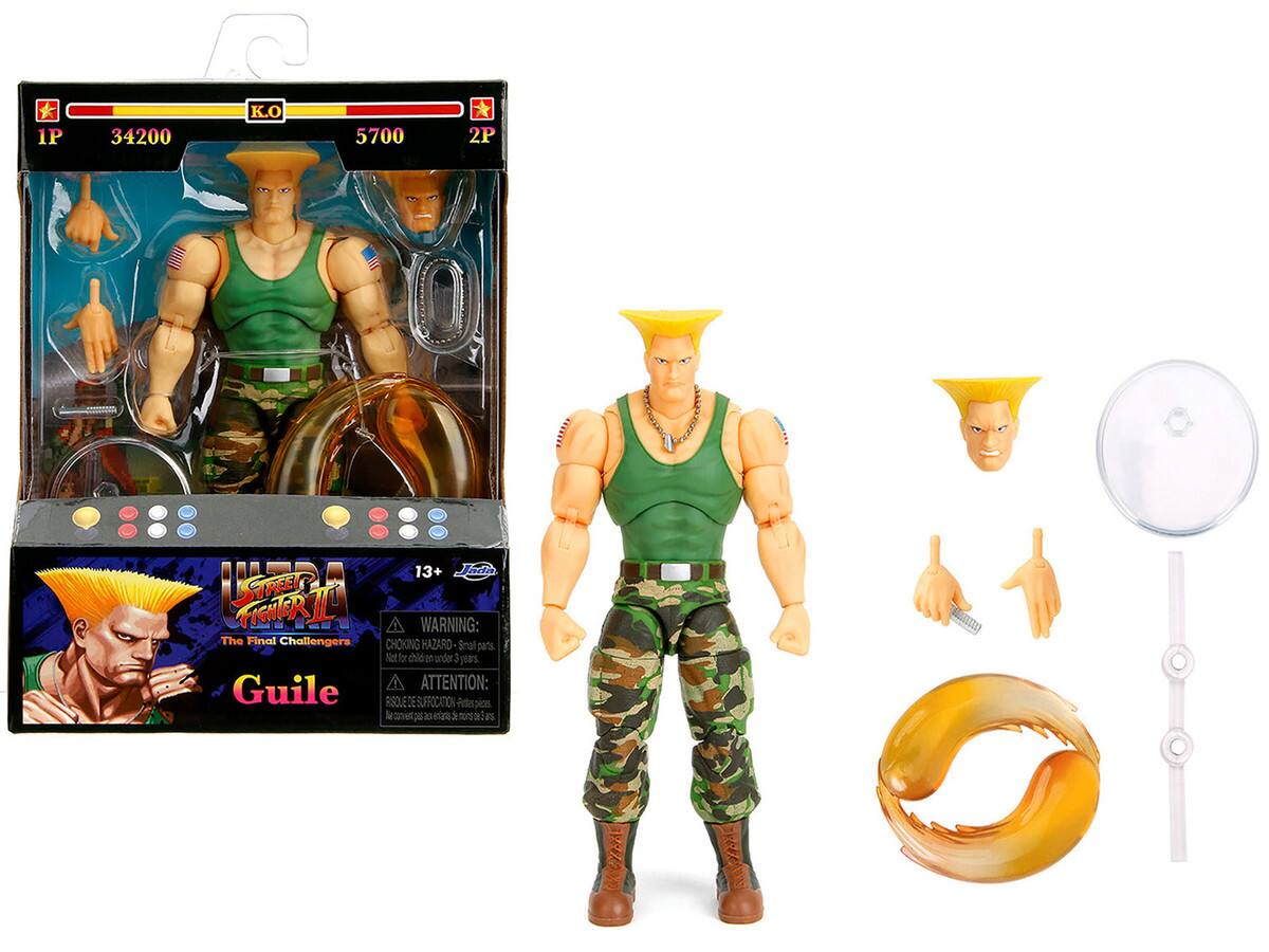 Jada - Guile 6" Action Figure with Accessories, Alternate Head & Hands – Ultra Street Fighter II (2017 Video Game) - Multicolor