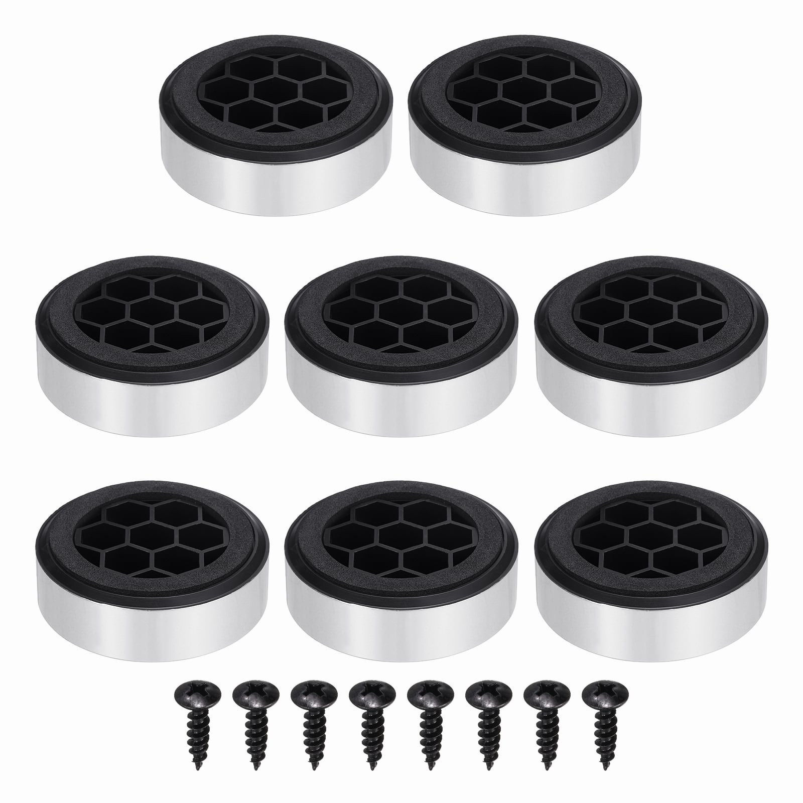 Unique Bargains - 8pcs Speaker Isolation Feet, 59x19mm Plastic Foam Shock Absorption Pad Anti Vibration for Amplifier HiFi - Silver