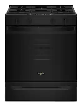 Whirlpool - 30 in. Wide 4 burners 5.0 cu. ft. Freestanding Slide-In Gas Range with No Preheat and Slow Cook Modes - Black