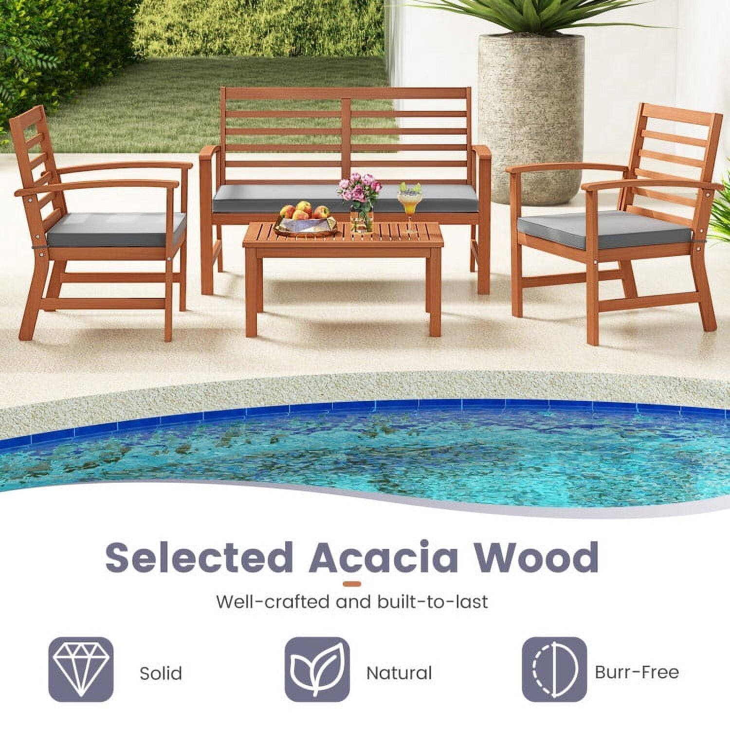 Selected Acacia Wood  
Well-crafted and built-to-last  
Solid Natural Burr-Free