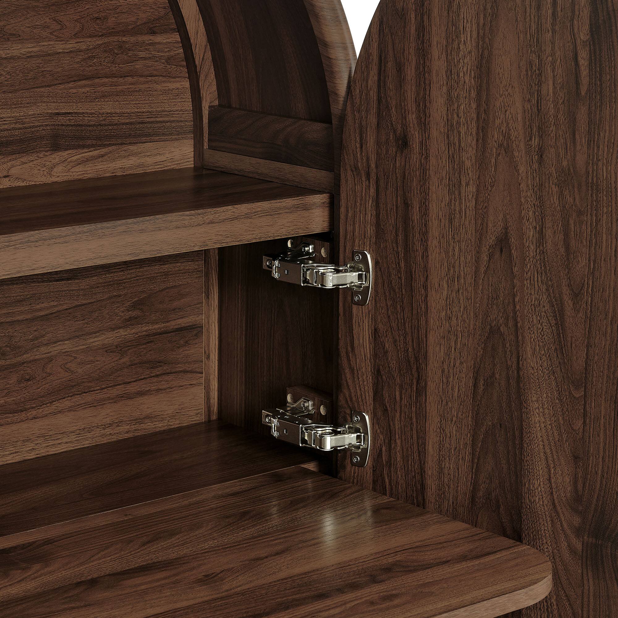 Alt View 6. Modway - Bellamy Arched Fold-Out Desk Cabinet by Modway - Walnut.