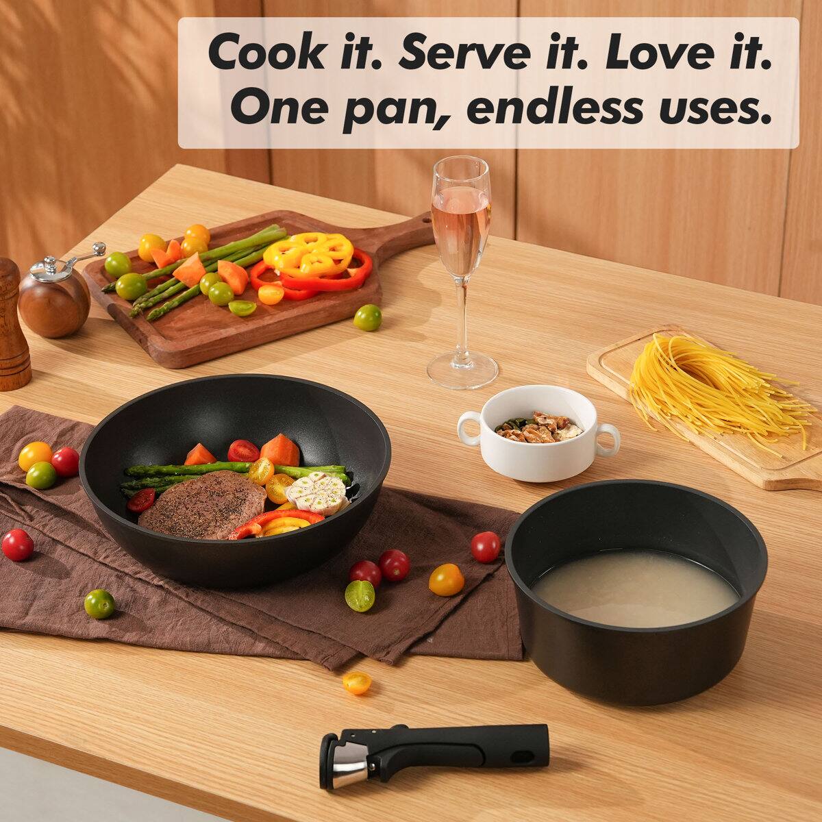 Cook it. Serve it. Love it.  
One pan, endless uses.