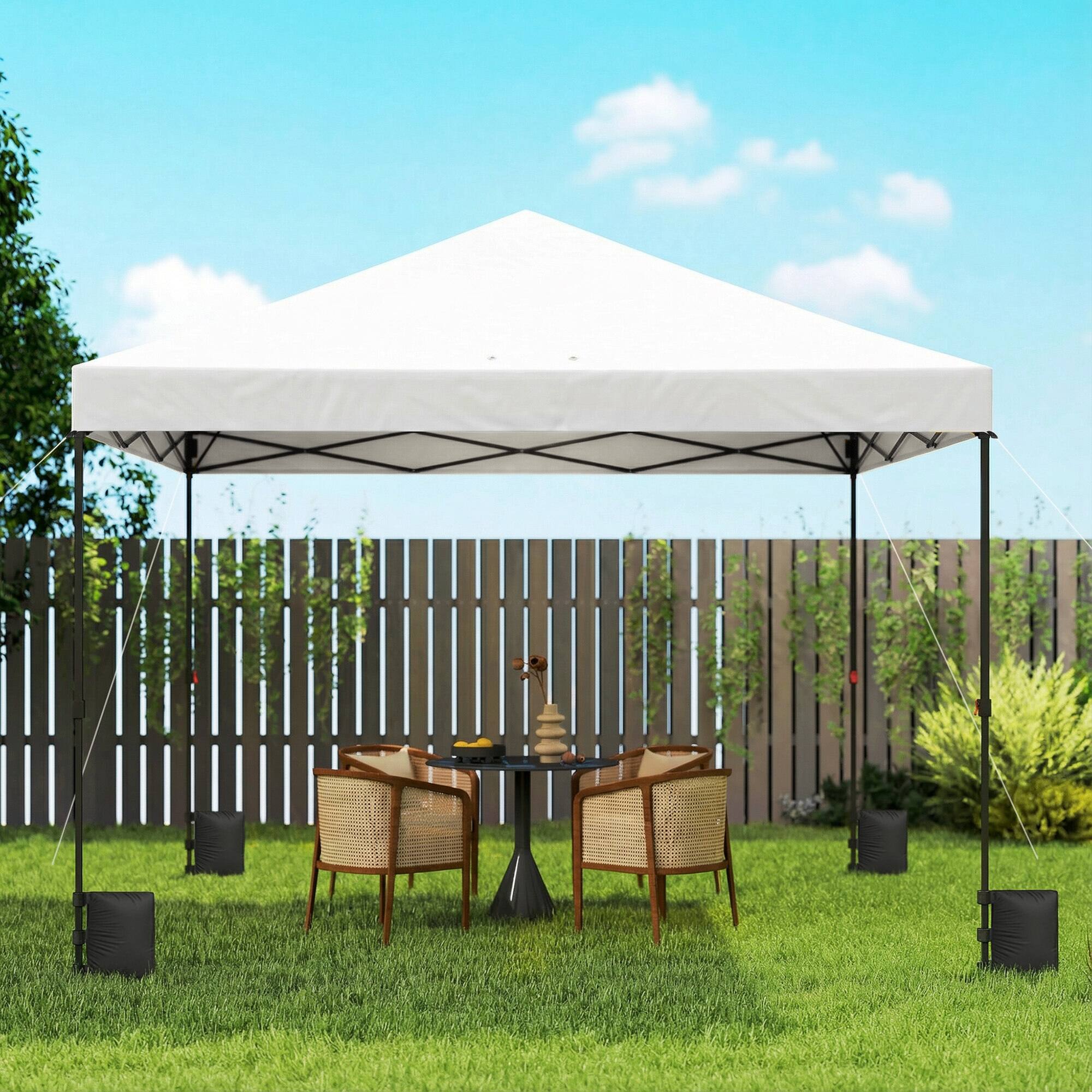 Alt View 8. Outsunny - 10 x 10 ft Pop Up Canopy Tent with One Push Setup, Easy Setup Outdoor Portable Instant Canopy Shelter.