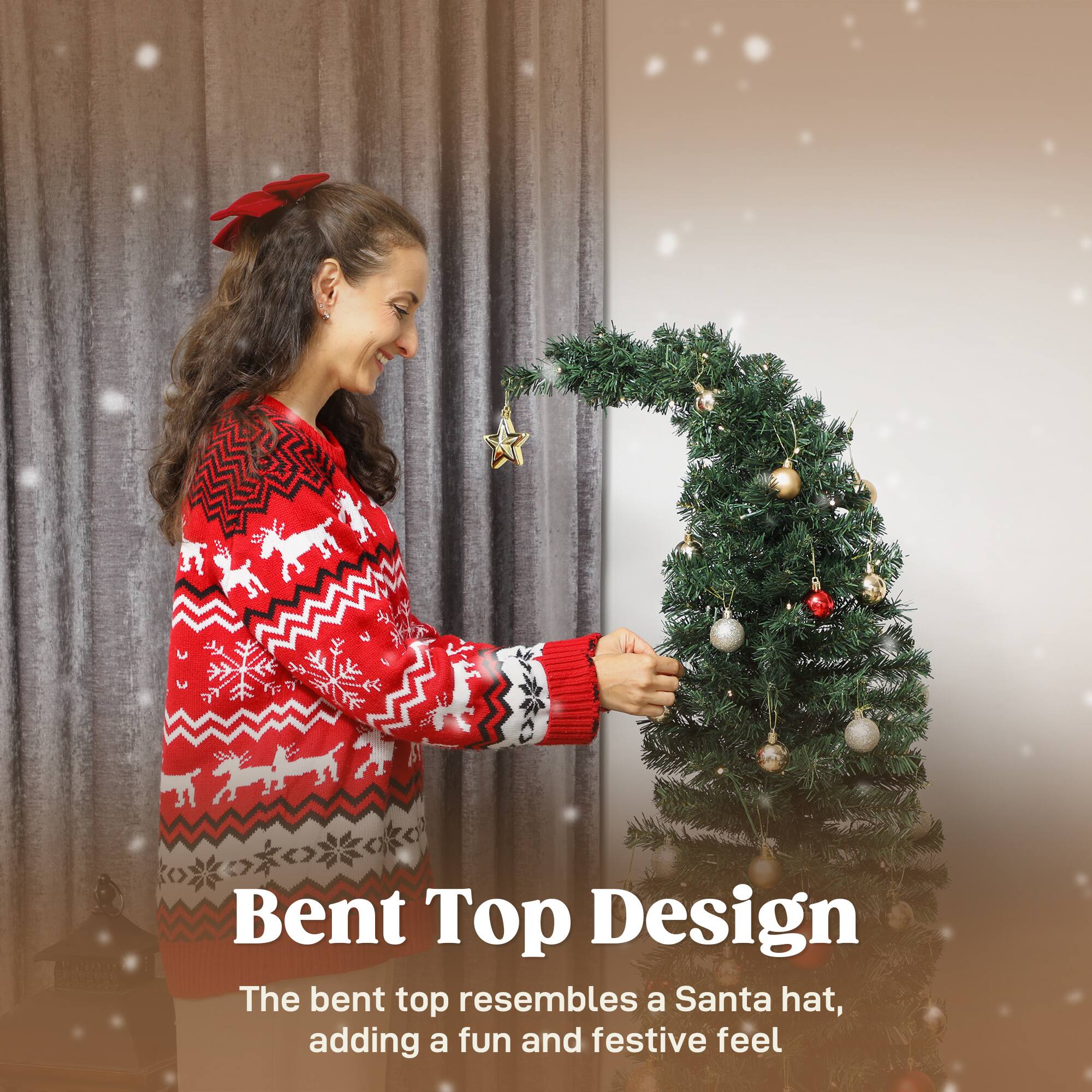 Bent Top Design

The bent top resembles a Santa hat, adding a fun and festive feel.