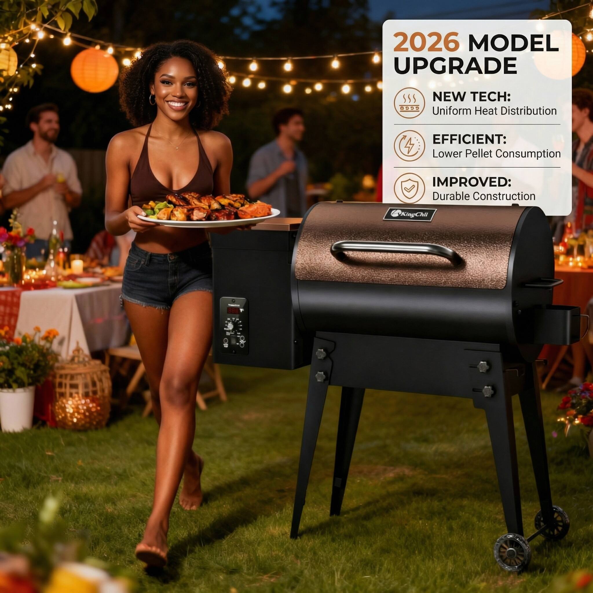 2026 MODEL UPGRADE

NEW TECH:
Uniform Heat Distribution

EFFICIENT:
Lower Pellet Consumption

IMPROVED:
Durable Construction

KingChii