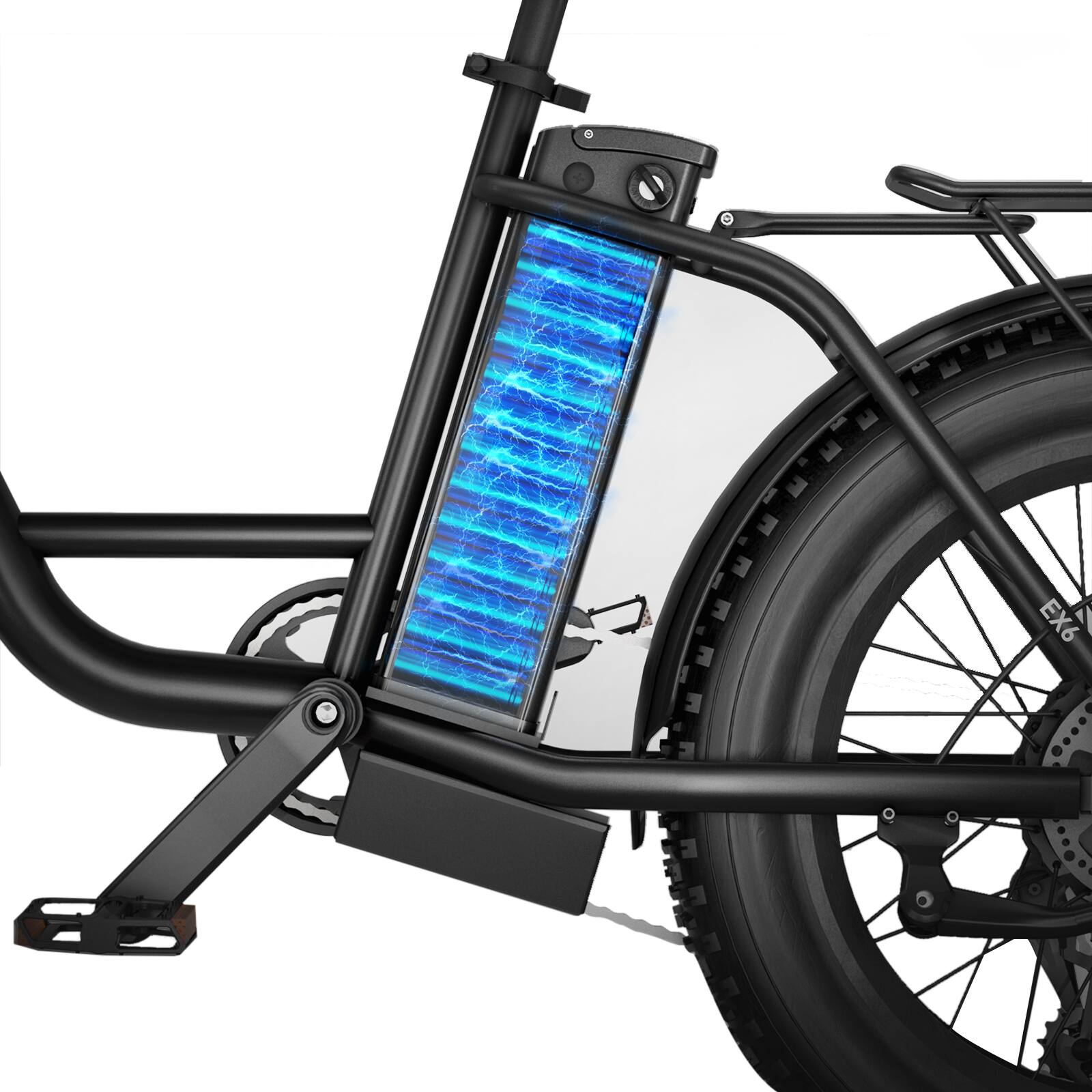 Alt View 14. HiBoy - EX6 Electric Bike w/ 75 mi Max Operating Range & 25 mph Max Speed - Black.