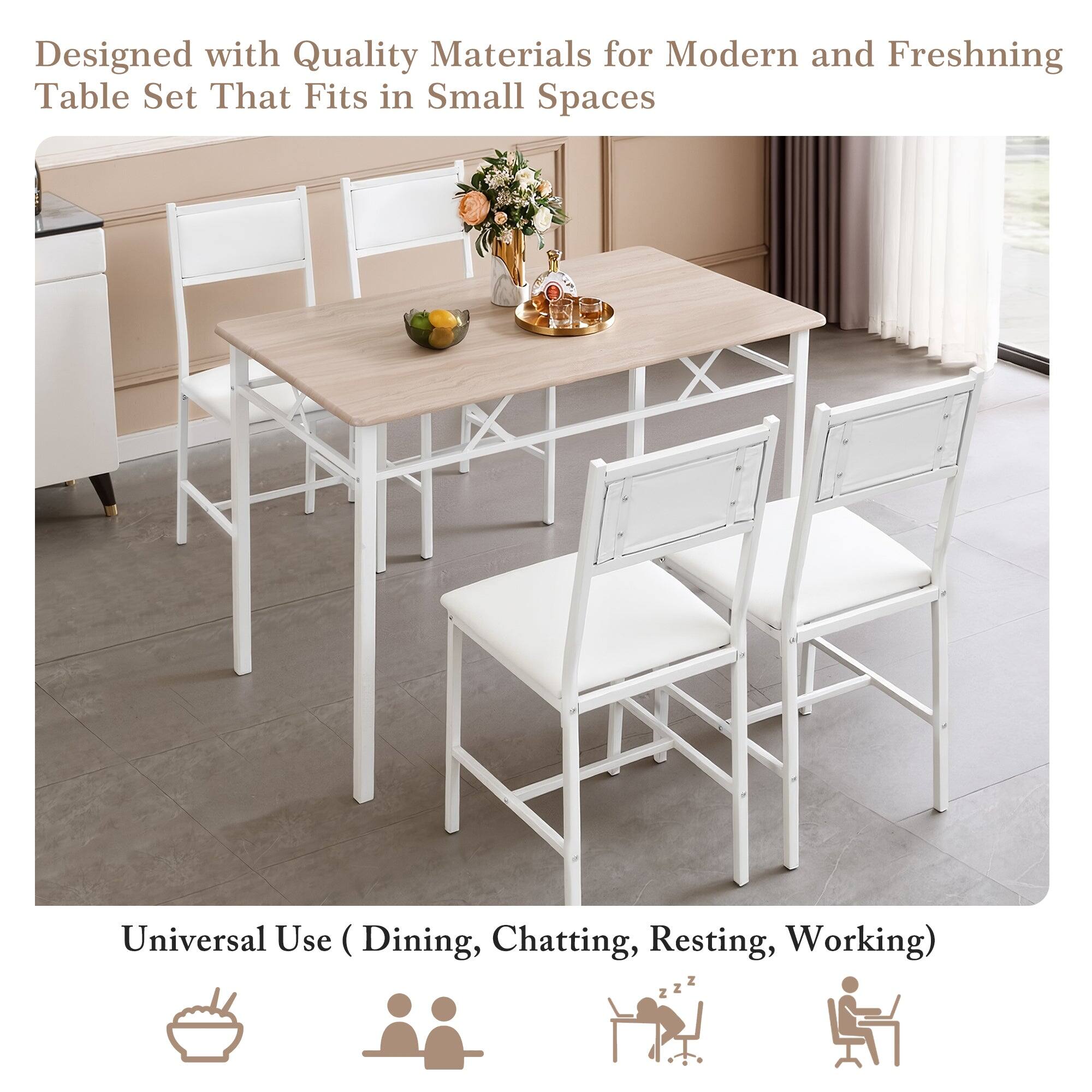 Designed with Quality Materials for Modern and Freshening Table Set That Fits in Small Spaces

Universal Use (Dining, Chatting, Resting, Working)