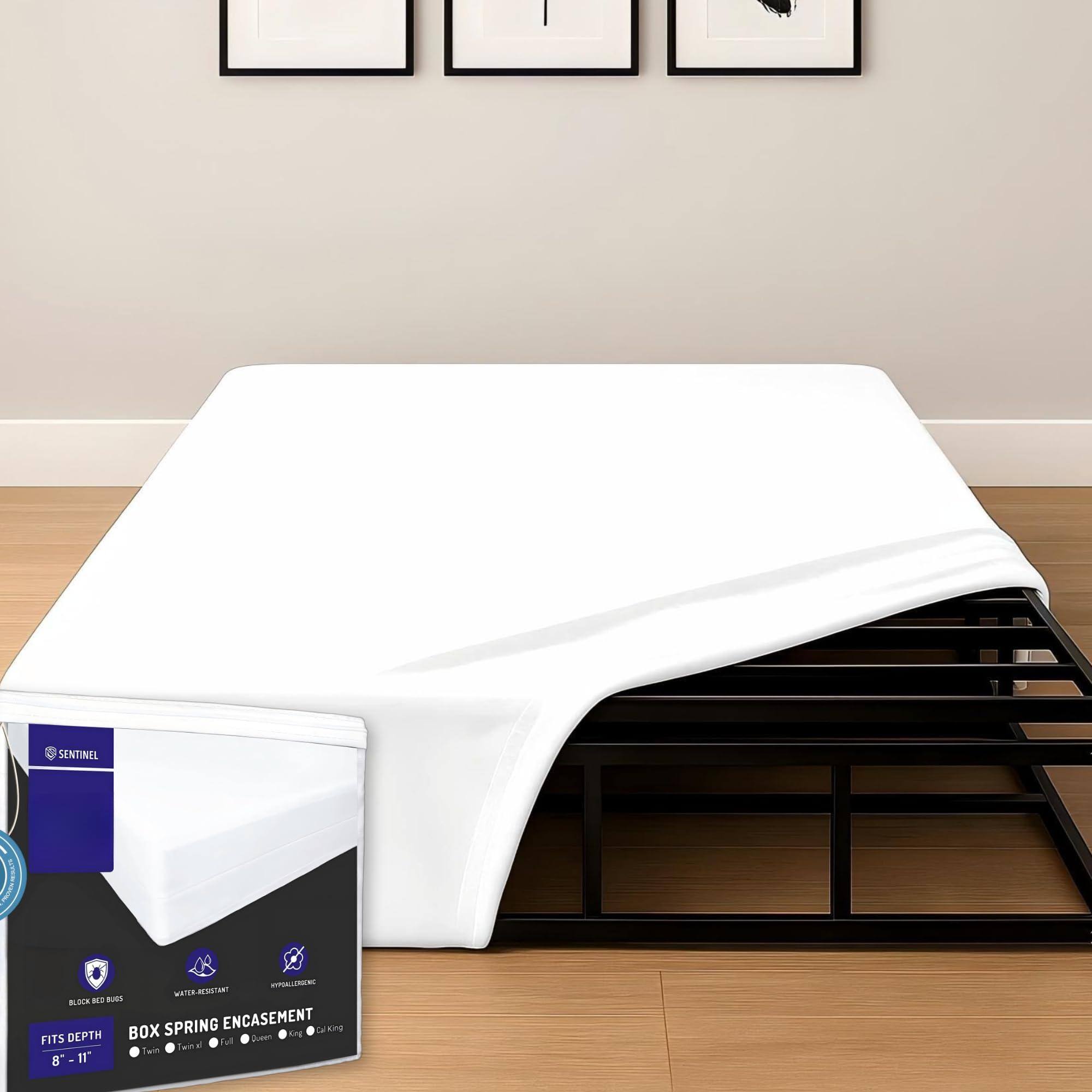 Comfort Essence - Degree Of Comfort Box Spring Encasement King Size - Bed Proof Zippered Dust Mite Waterproof Six-sided Cover - Queen