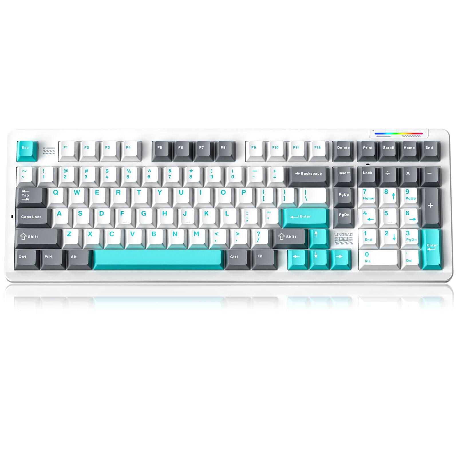 Sure, here is the corrected and grouped text from the image:

**Top Row:**
- Esc
- F1 F2 F3 F4 F5 F6 F7 F8 F9 F10 F11 F12
- Delete Print Scroll Home End

**Second Row:**
- 1 2 3 4 5 6 7 8 9 0 - = Backspace
- Insert Lock Scroll Home End

**Third Row:**
- Tab Q W E R T Y U I O P [ ] \ Enter
- PgUp 7 8 9 PgUp

**Fourth Row:**
- Caps Lock A S D F G H J K L ; ' Enter
- PgDn 4 5 6 + 

**Fifth Row:**
- Shift Z X C V B N M , . / Shift
- Ctrl Win Alt Spacebar

**Right Side:**
- Fn Ctrl Shift
- 1 2 3 4 5 6 7 8 9 0 - . Enter
- Ins Del

**Additional Labels:**
- Lingbao
- 1331