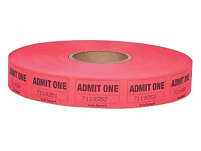 Cyb Coin Tainer PAP R PRODUCTS CO. PAP R Products Single Ticket Roll, 2000/Roll Red ...