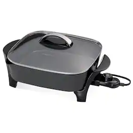 Presto - 12-Inch Electric Skillet with Glass Lid - Black