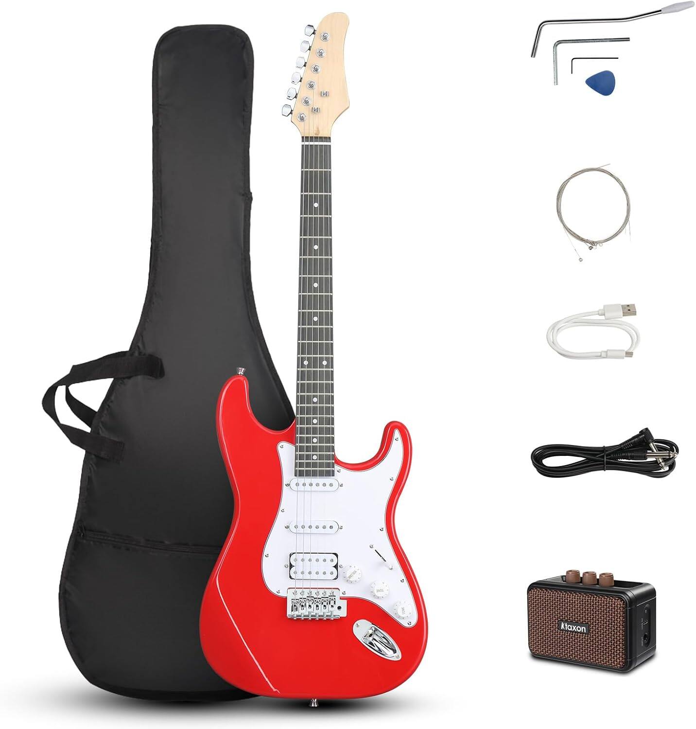 Winado - 39 Inch Electric Guitar Kit for Beginner 6 String Full Size Adults W/Amplifier