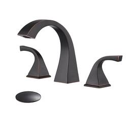 8 Inch Widespread Three Hole 2 Handle Bathroom Faucet with Pop Up Drain in Oil Rubbed Bronze
