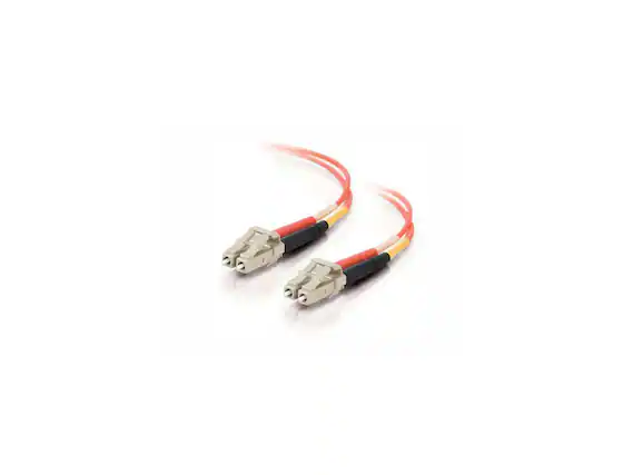 Front. Cables to Go - C2G 33036 OM2 Fiber Optic Cable - LC-LC 50/125 Duplex Multimode PVC Fiber Cable, Orange (32.8 Feet, 10 Meters).