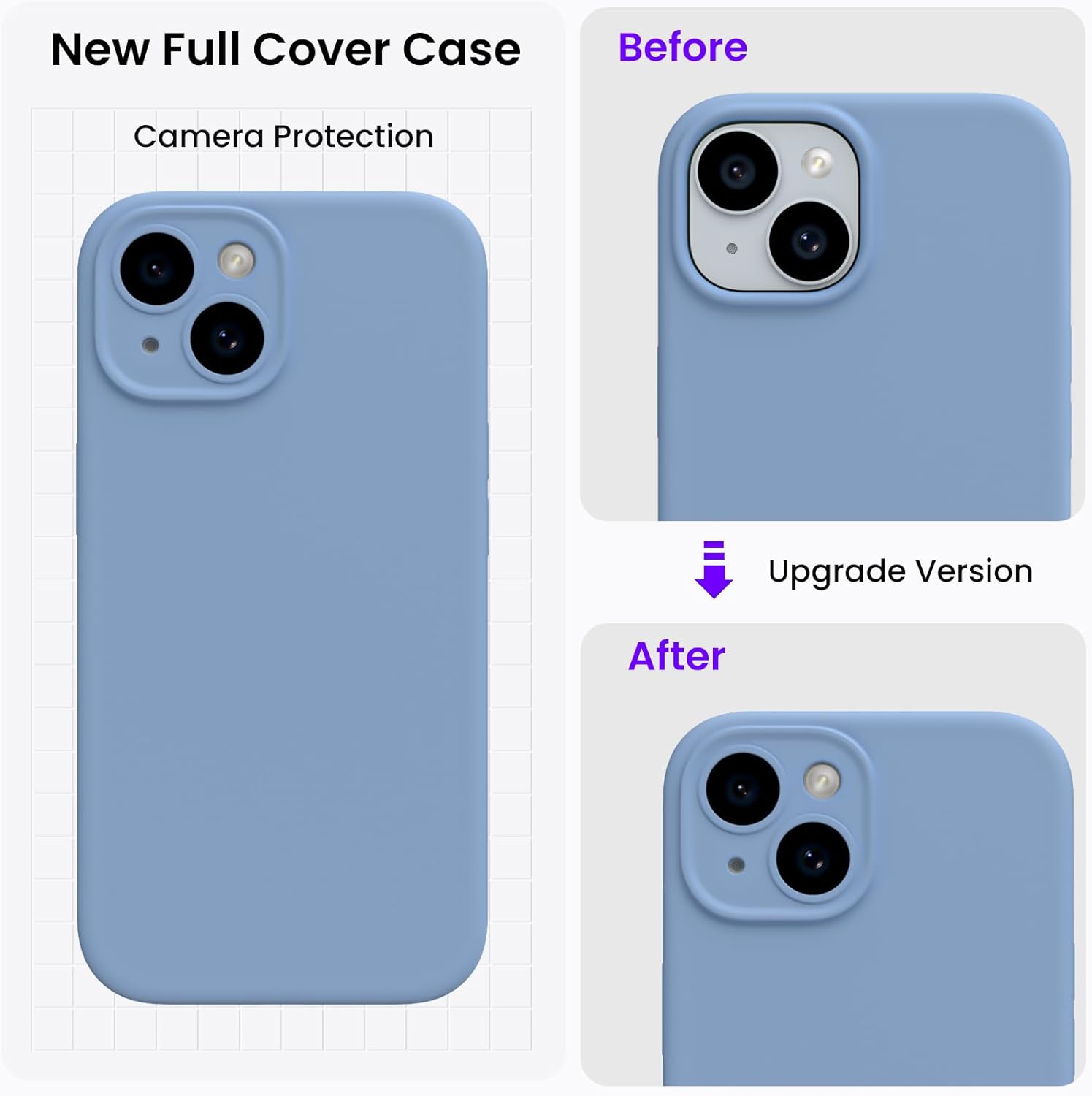 New Full Cover Case
Before
Upgrade Version
After
Camera Protection