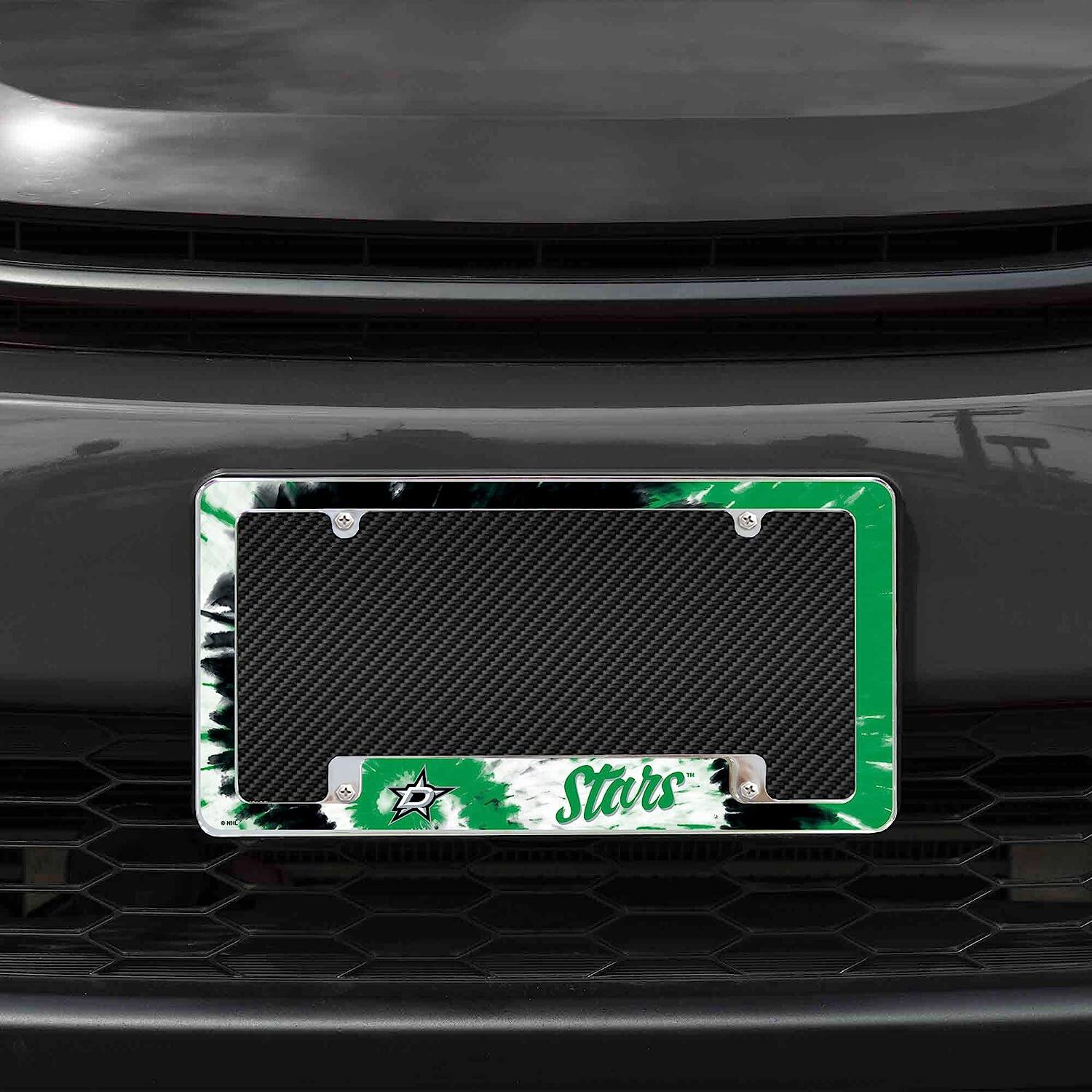 Alt View 2. Rico Industries - Dallas Stars Chrome Metal License Plate Frame with Bold Tie Dye Design - Multi.