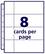 8 cards per page