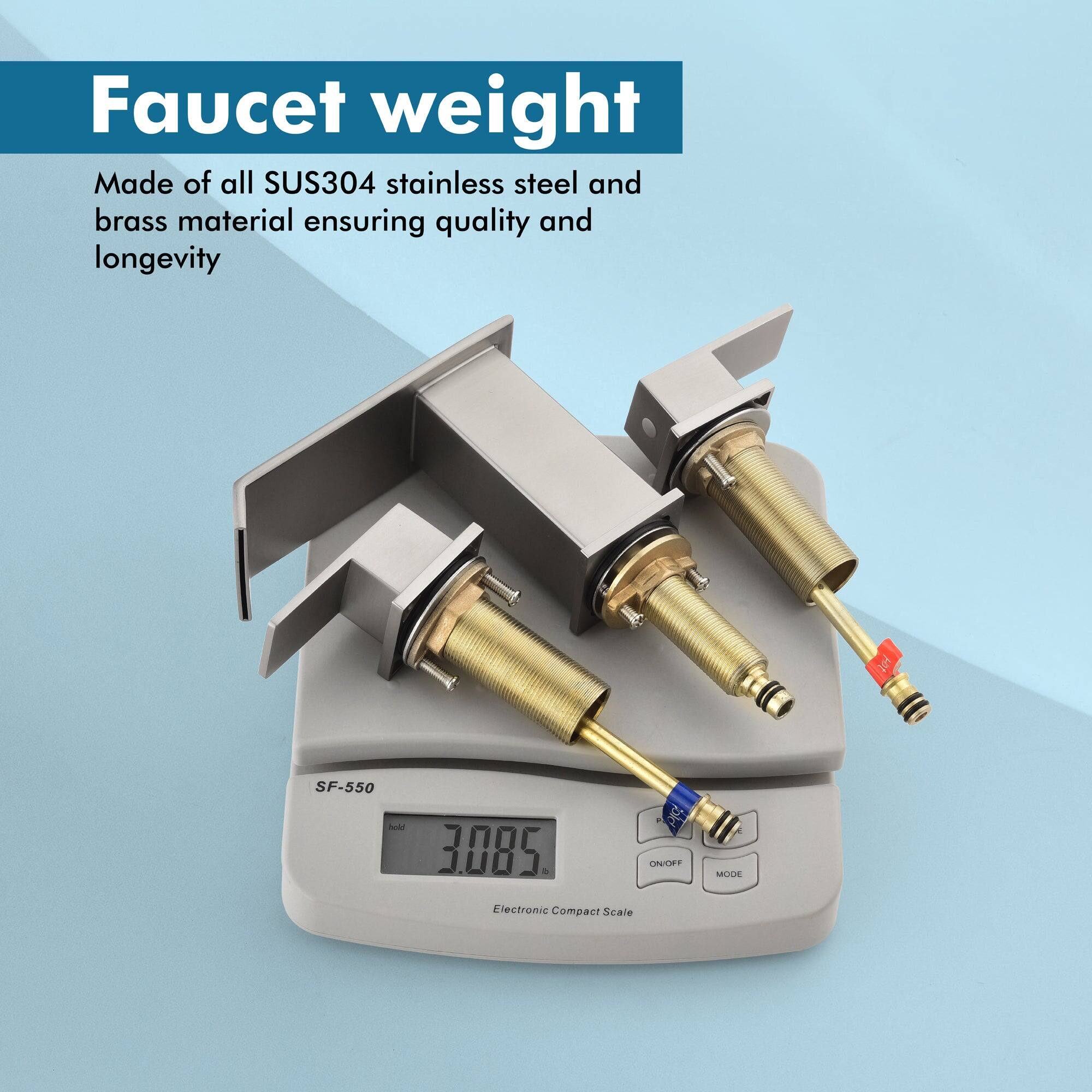 Faucet weight

Made of all SUS304 stainless steel and brass material ensuring quality and longevity

SF-550
Electronic Compact Scale