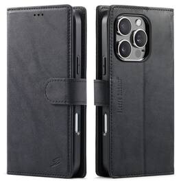 UUCOVER - Detachable Magnetic Card Wallet RFID Blocking Case for iPhone 16 Pro PU Leather+TPU Stand Compatible with MagSafe Cover - Black