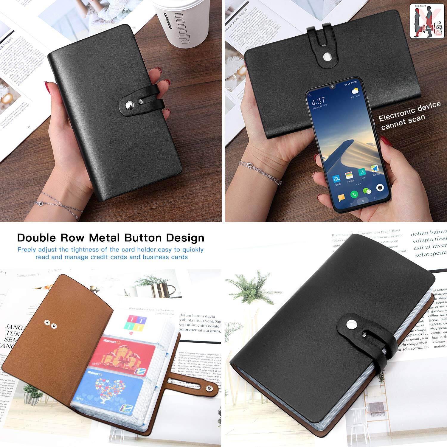 Alt View 3. Jadie Link - Rfid Credit Card Holder Business Organizer Slots Protector Managing Your Different Cards Loss black Durable Materials - Black.